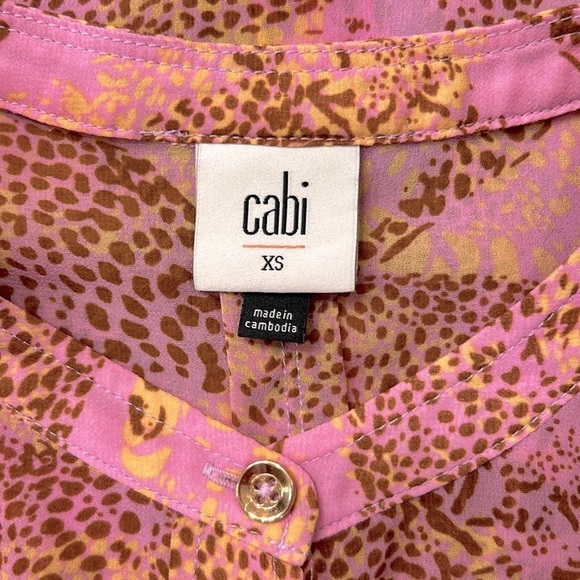 CAbi 5711 Minx Sheer Leopard Blouse Size XS - Picture 5 of 9